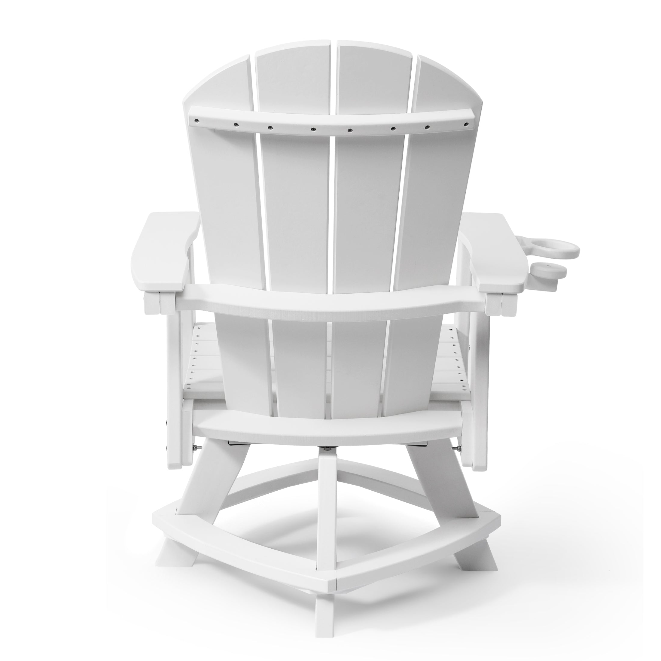 Malibu Outdoor HDPE Swivel Adirondack Patio Dining Chair With Cup Holder