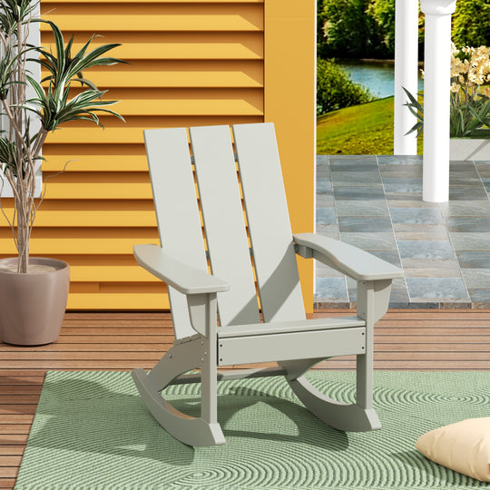 Ashore Outdoor Patio Modern Adirondack Rocking Chair