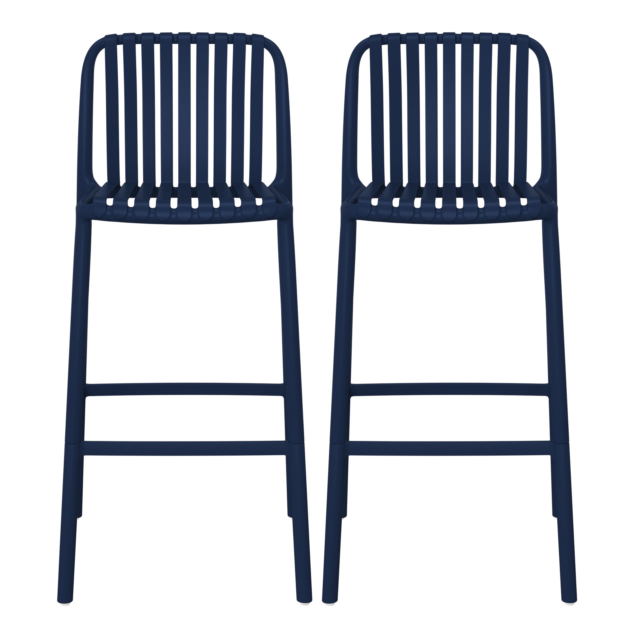 Playa 29.5" Outdoor Modern Polypropylene Plastic Patio Bar Height Stools (Set of 2)