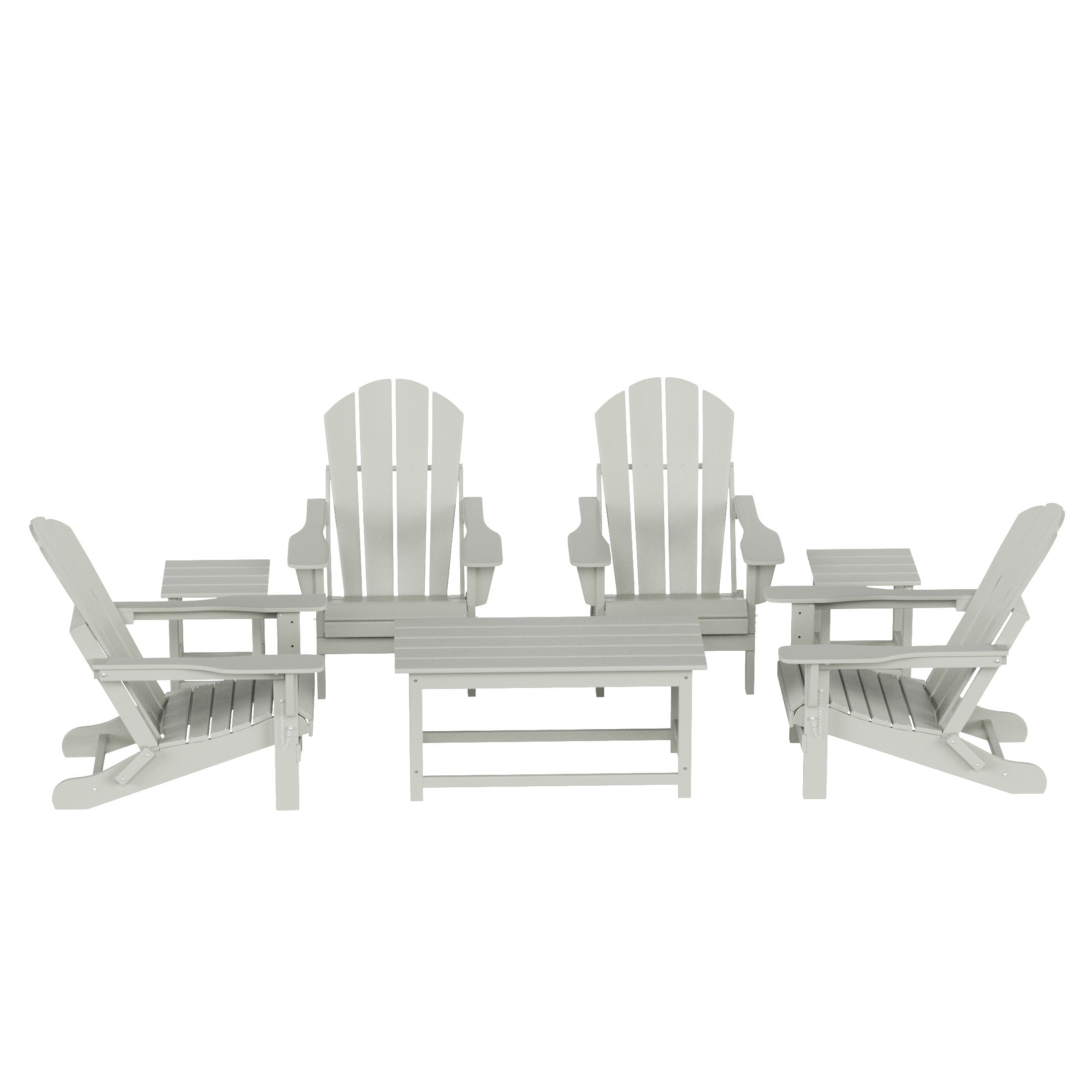 Malibu 7-Piece set Outdoor / Patio Adirondack chairs with a Coffee and t side tables ( 4 seater )