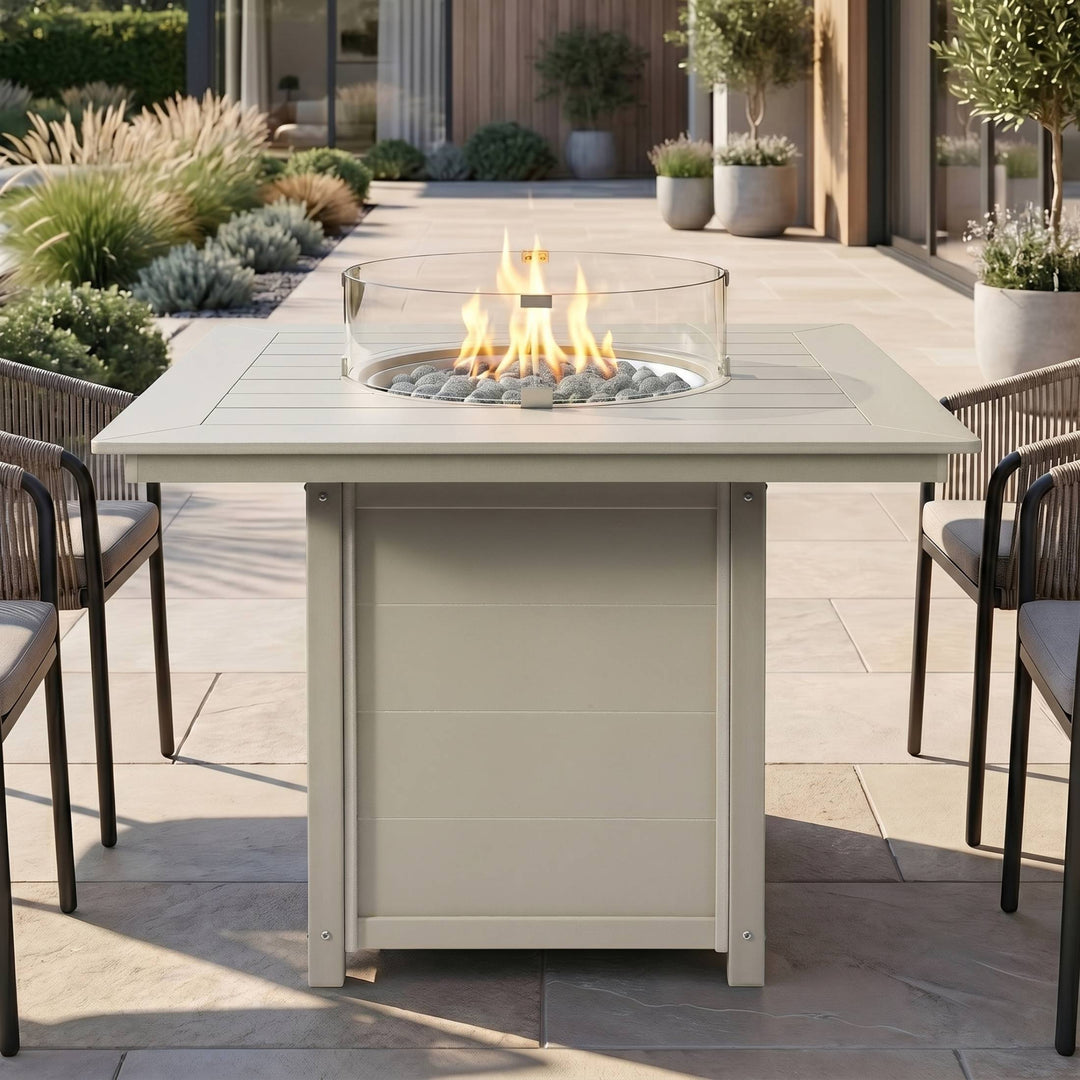Helios 42" Modern Outdoor Patio Gas Propane Square Fire Pit Table