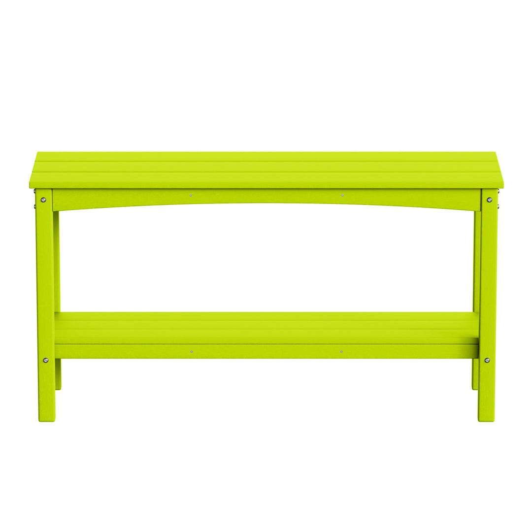 Malibu 55" Outdoor Patio HDPE Adirondack 2-Tier Shelf Console Table