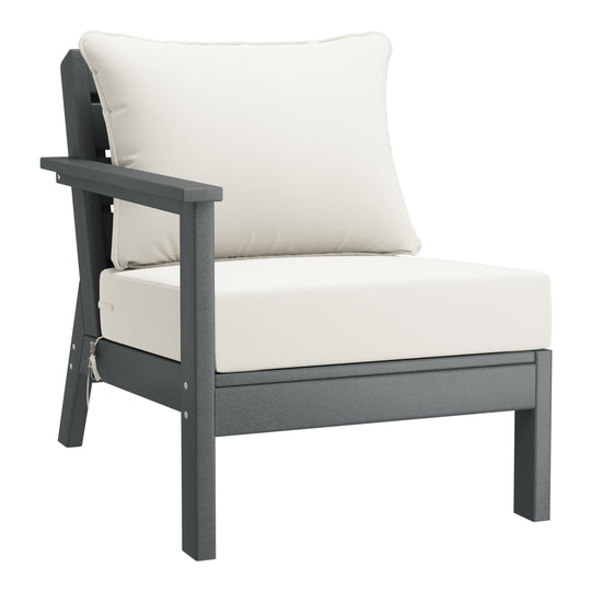Avalon Outdoor Patio HDPE Sectional Sofa with Patio Cushions