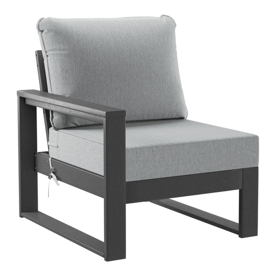 Montara 8-Piece Modern HDPE Outdoor Patio Furniture Conversation Set with Coffee Table and Ottomans