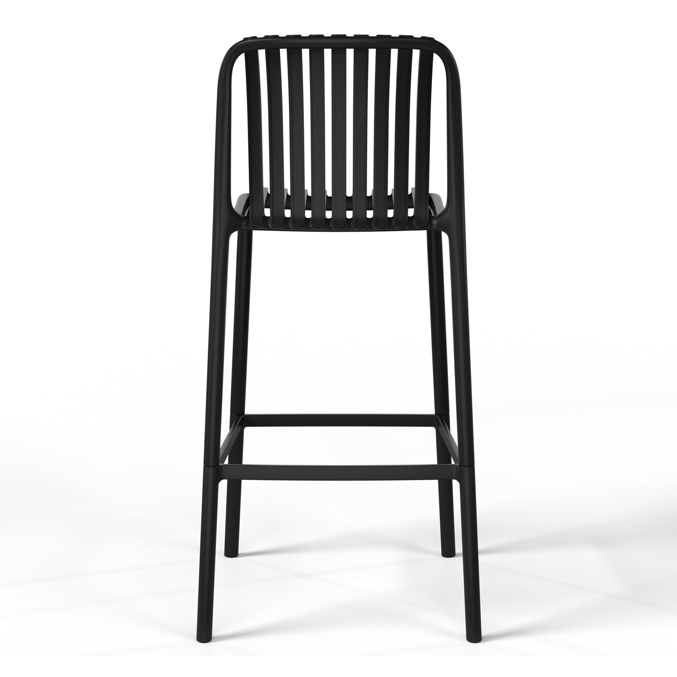 Playa 29.5" Outdoor Modern Polypropylene Plastic Patio Bar Height Stools (Set of 2)