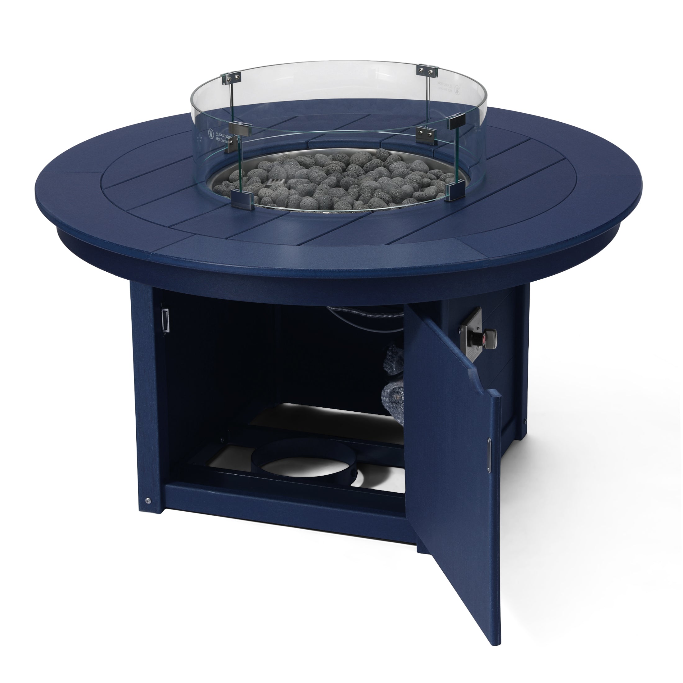 Helios 47" Modern Outdoor 55,000 BTU Patio Propane Round Fire Pit Table