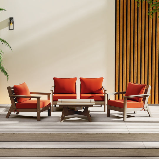 Avalon Outdoor 5-Piece Modular Sectional Patio Furniture Sofa Set