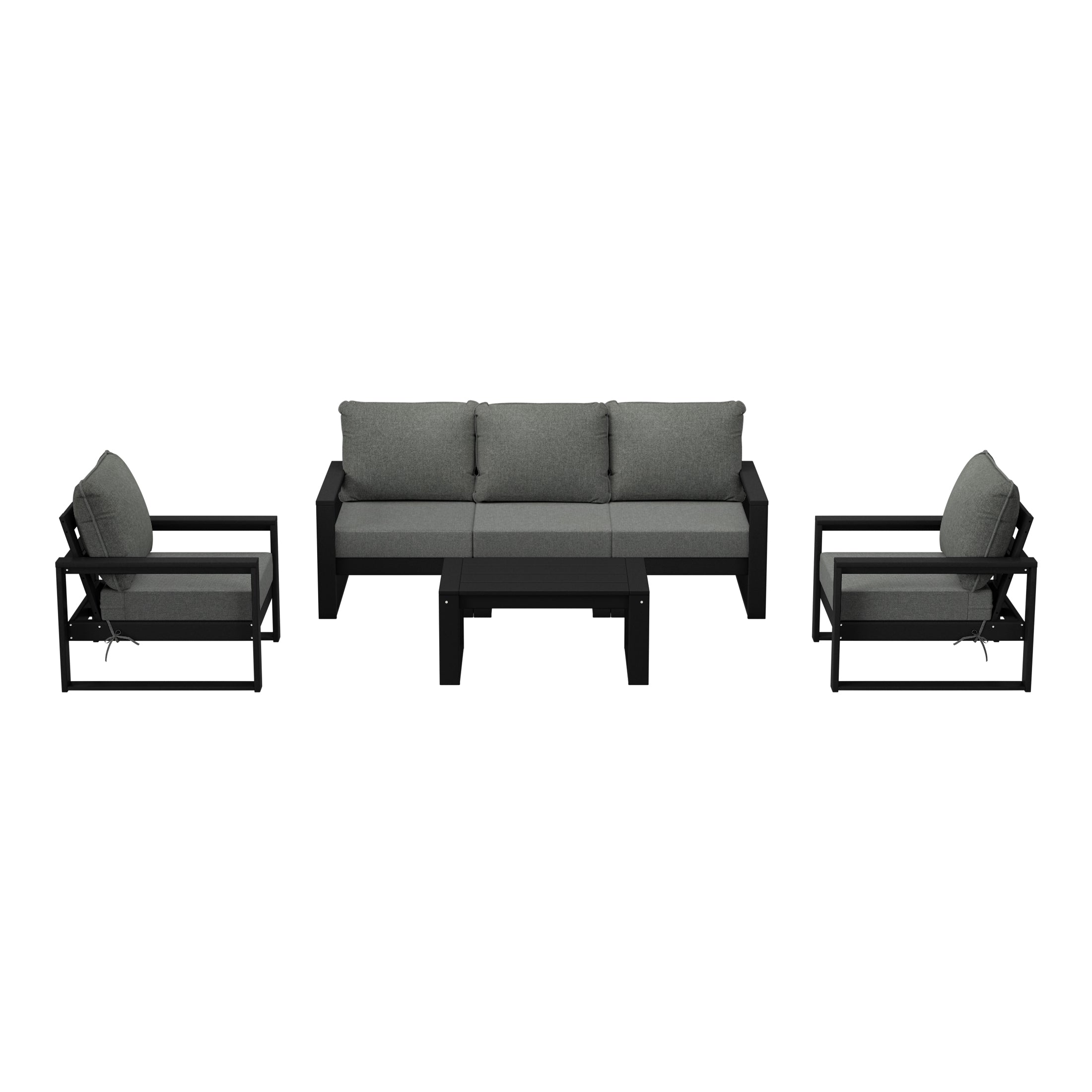 Montara 6-Piece Modern HDPE Outdoor Patio Furniture Sofa Conversation Set with Coffee Table