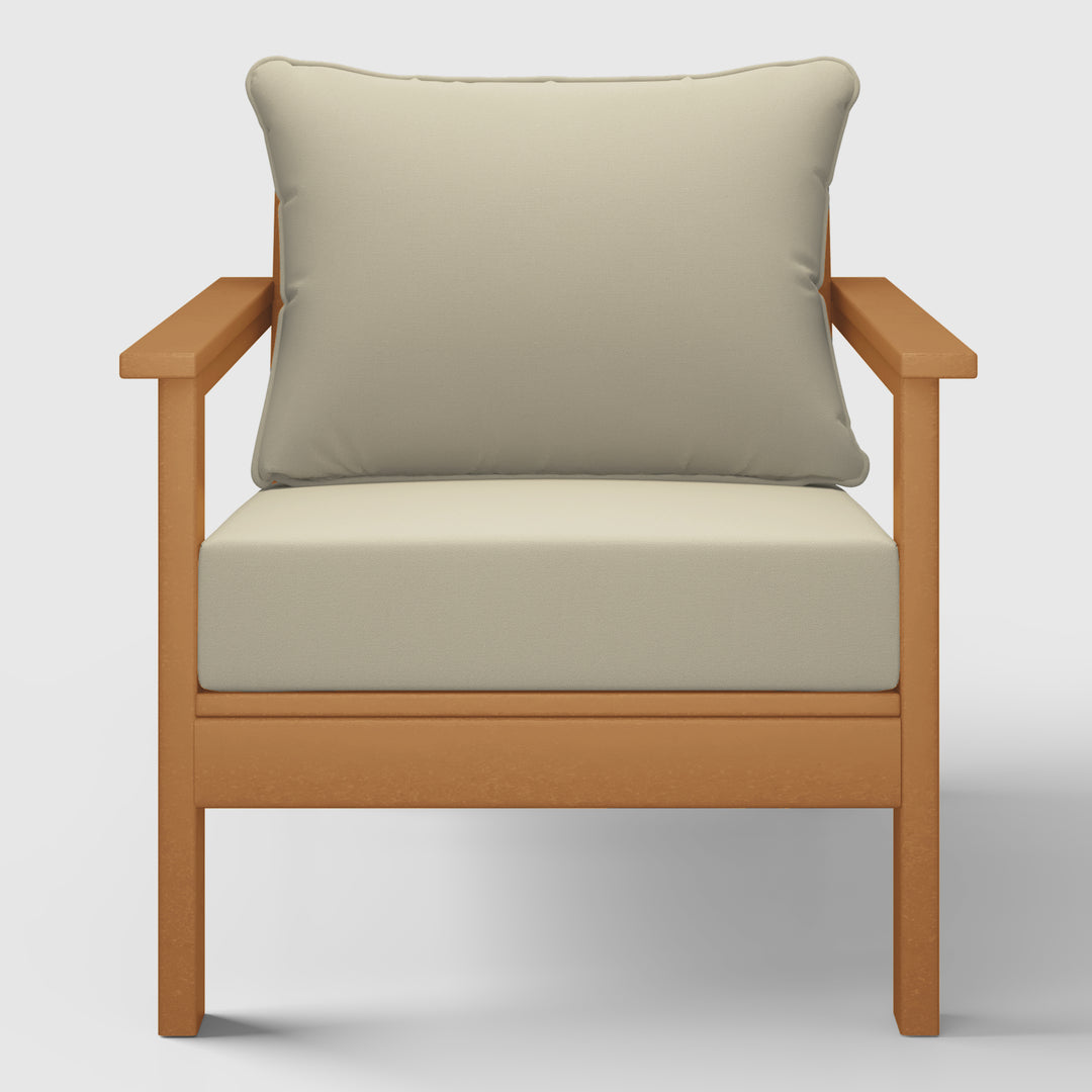 Avalon Outdoor Modern HDPE Patio Club Chair with Deep Seat Cushions