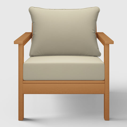 Avalon Outdoor Modern HDPE Patio Club Chair with Deep Seat Cushions