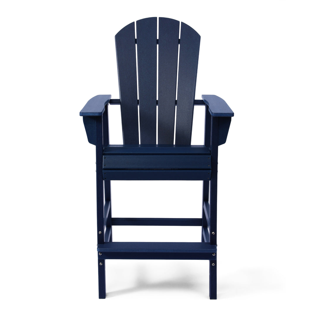 Malibu Outdoor HDPE Tall Adirondack Bar Height Chair With Cup Holder