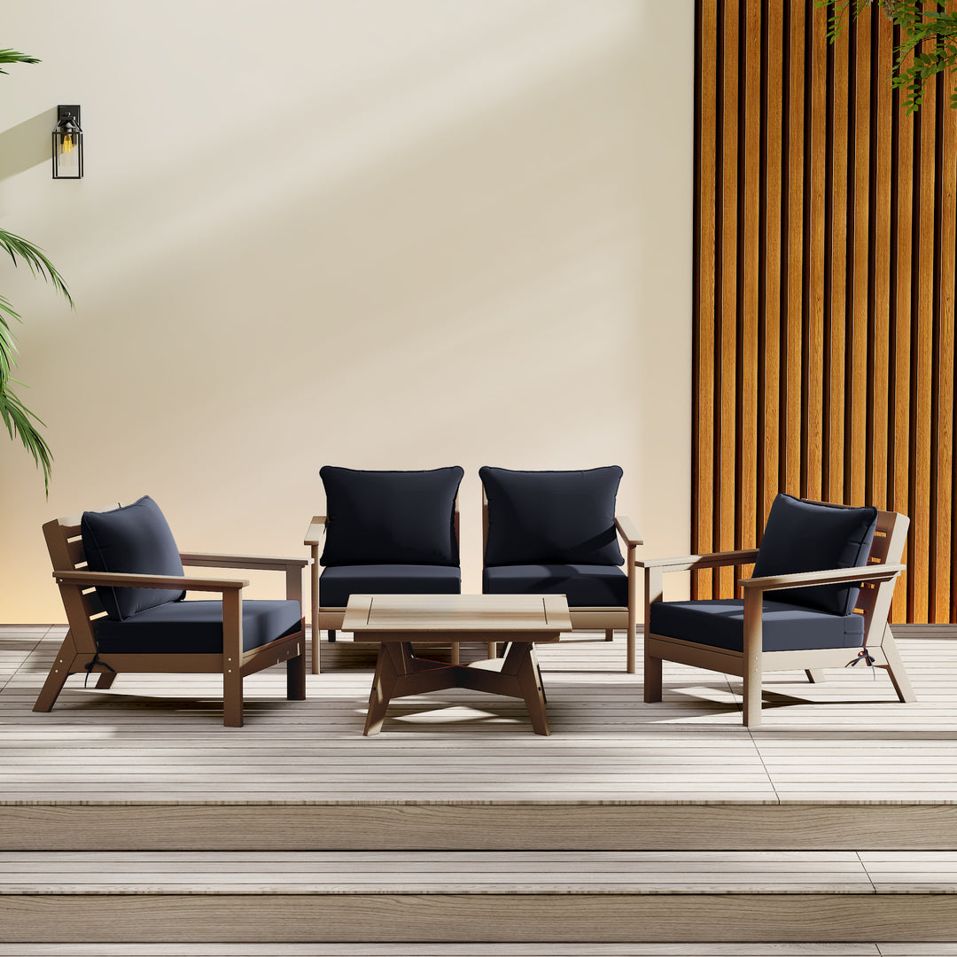 Avalon Outdoor 5-Piece Modular Sectional Patio Furniture Sofa Set