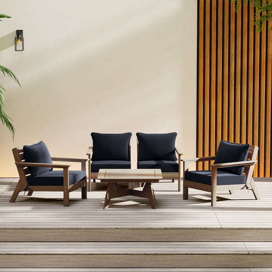 Avalon Outdoor 5-Piece Modular Sectional Patio Furniture Sofa Set