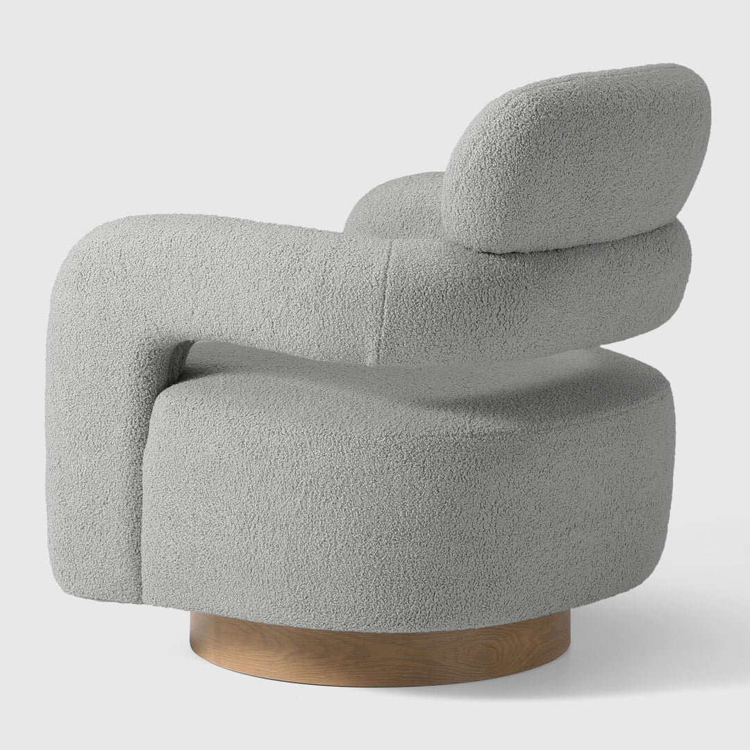 Alexandria Mid-Century Modern Sherpa Swivel Barrel Accent Chair
