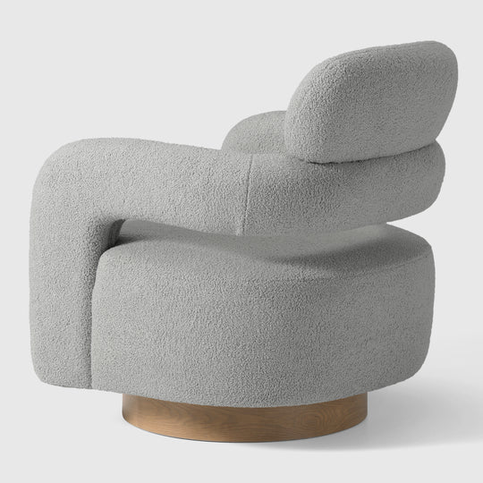 Alexandria Mid-Century Modern Sherpa Swivel Barrel Accent Chair