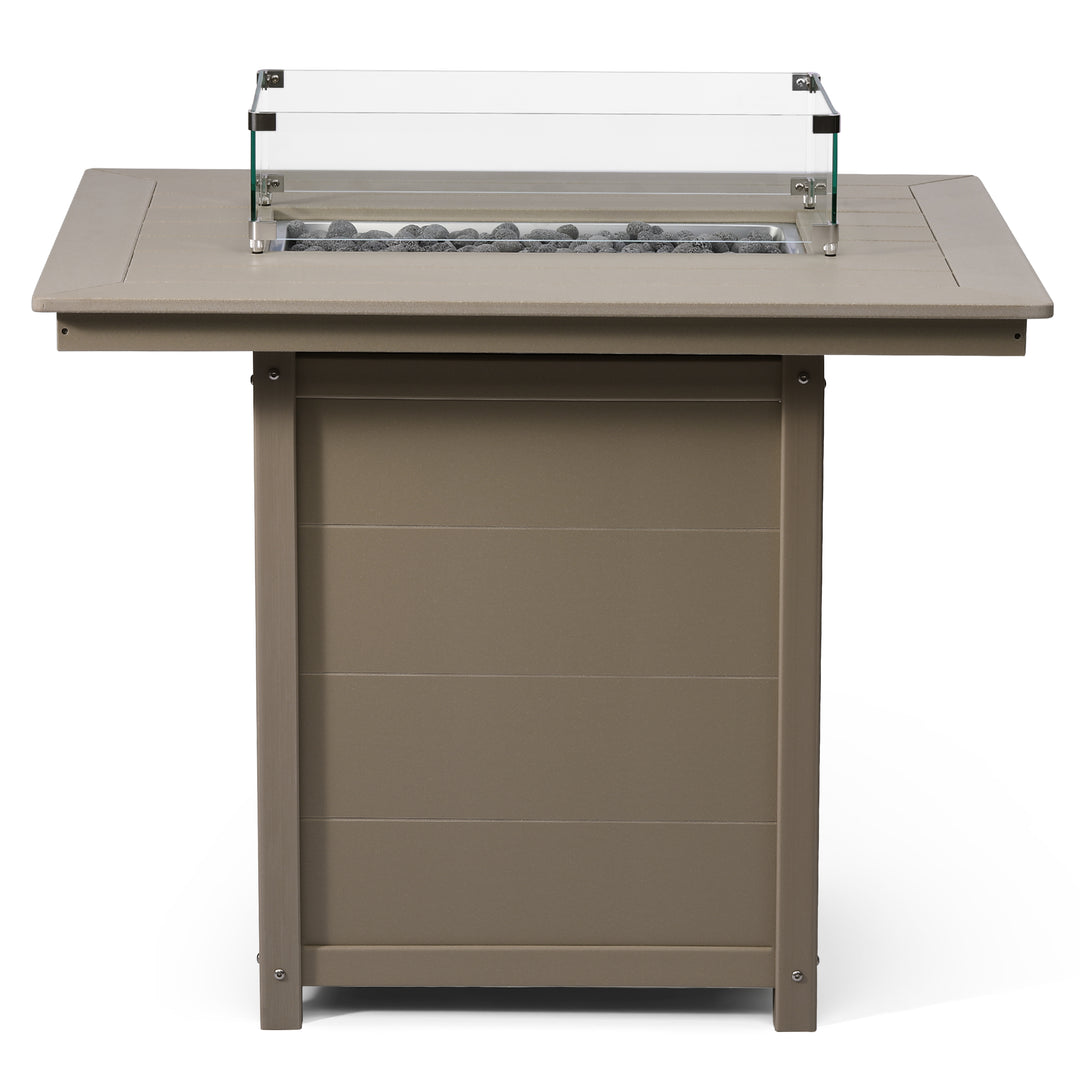 Helios 46" Modern Outdoor Patio Gas Propane Rectangle Fire Pit Table