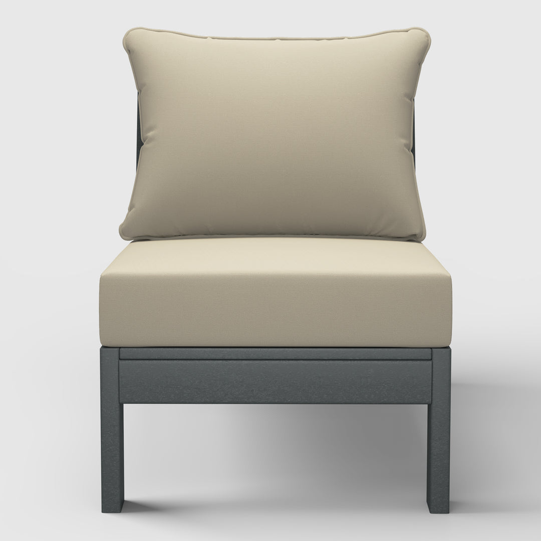 Avalon Outdoor HDPE Deep Seating Modular Armless Patio Chair with Patio Cushions