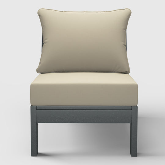 Avalon Outdoor HDPE Deep Seating Modular Armless Patio Chair with Patio Cushions