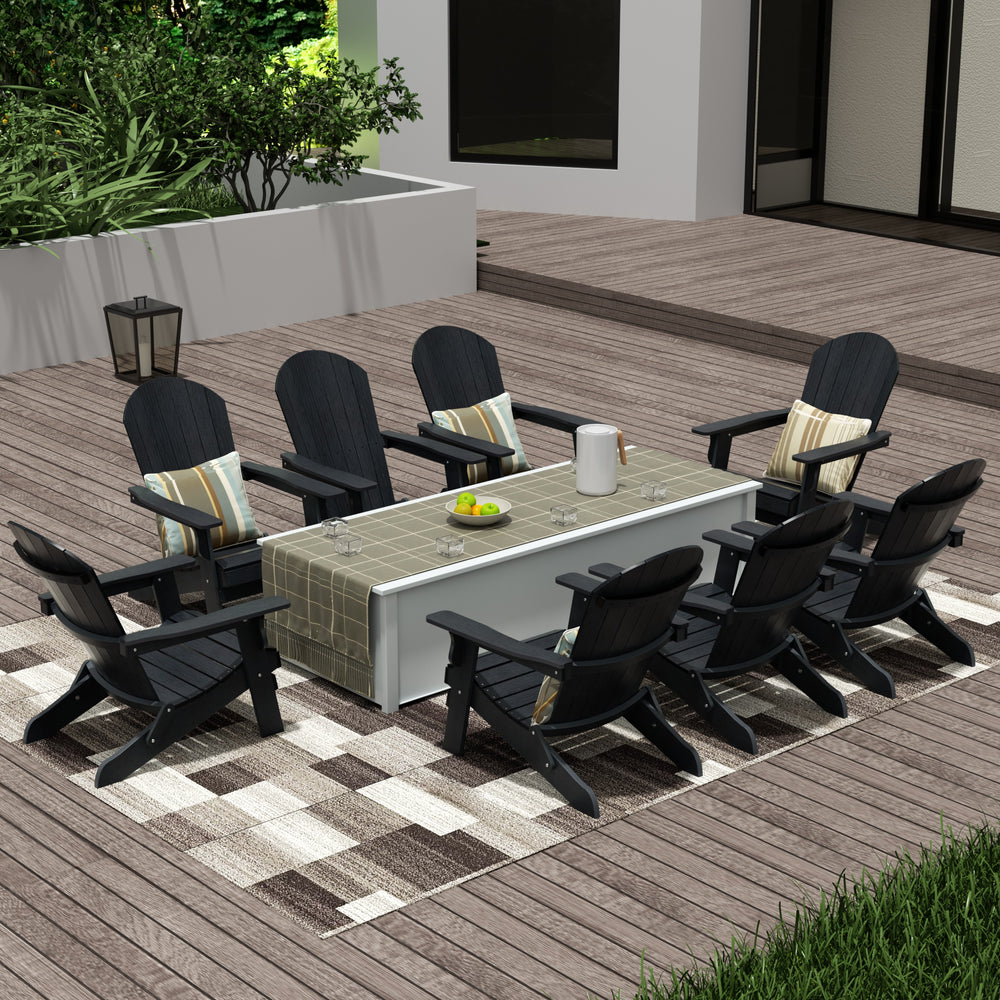 Tuscany HIPS Outdoor Folding Adirondack Seashell Chair (Set of 8)