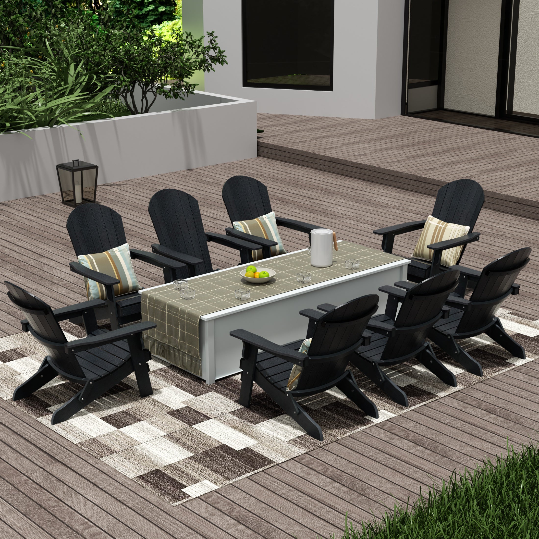 Tuscany Outdoor Folding Adirondack Seashell Chair (Set of 8)