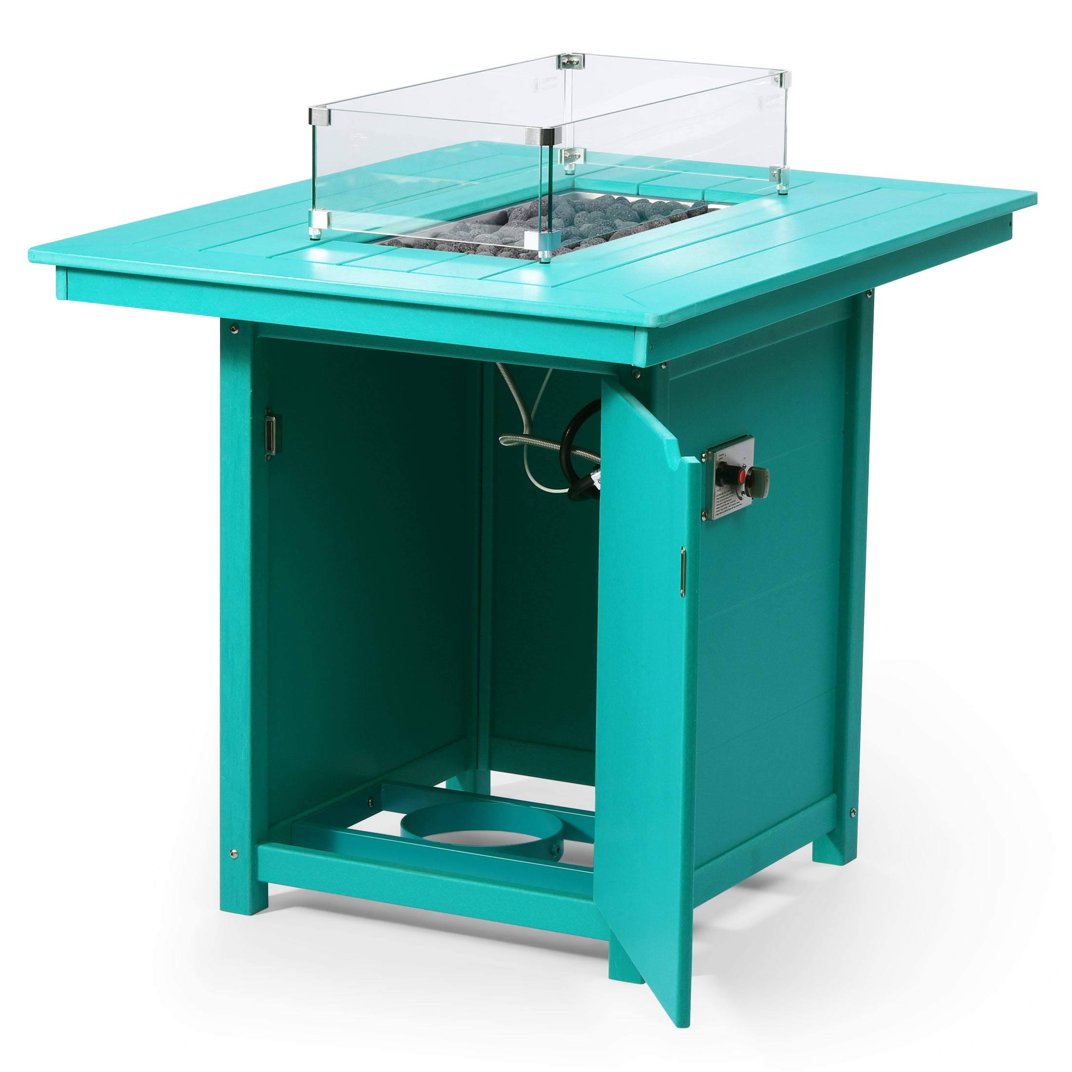 Helios 46" Modern Outdoor Patio Gas Propane Rectangle Fire Pit Table