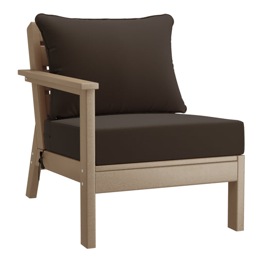 Avalon Outdoor Patio HDPE Sectional Sofa with Patio Cushions