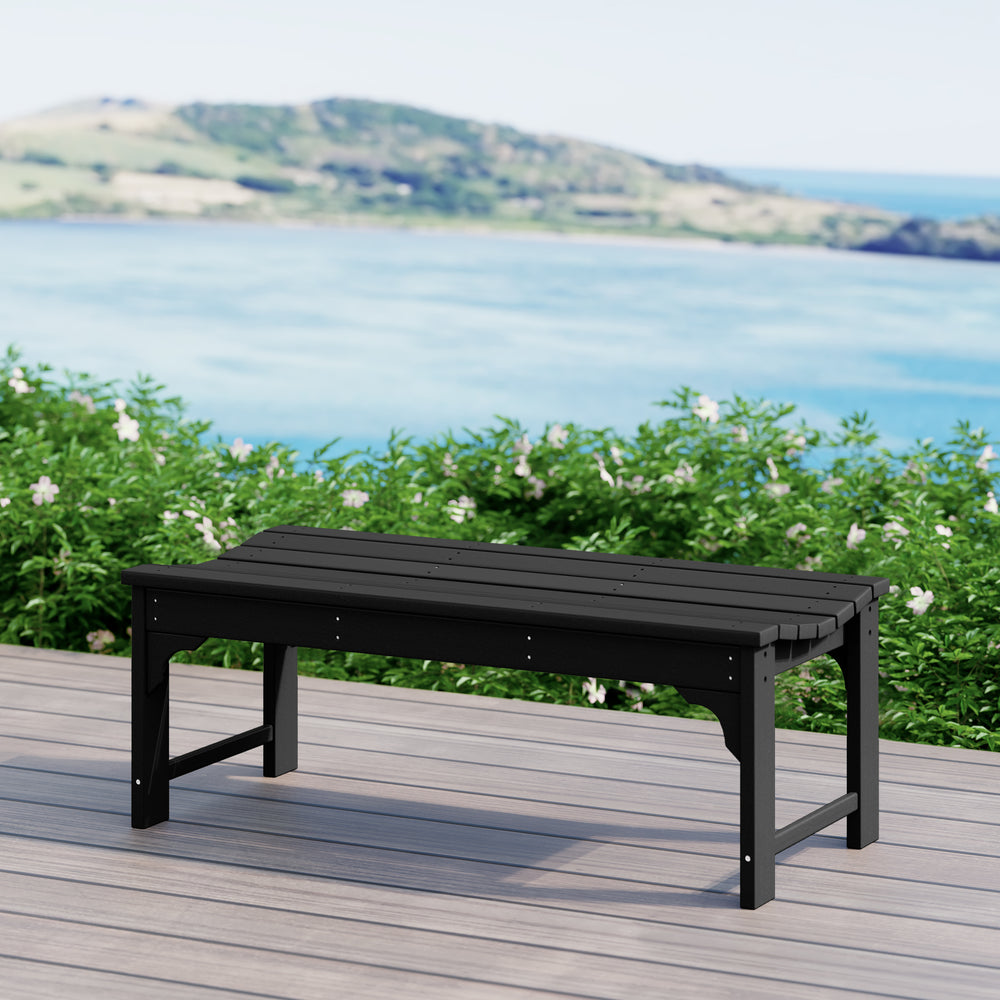 Malibu 48" length backless Poly Wood Outdoor / Garden bench