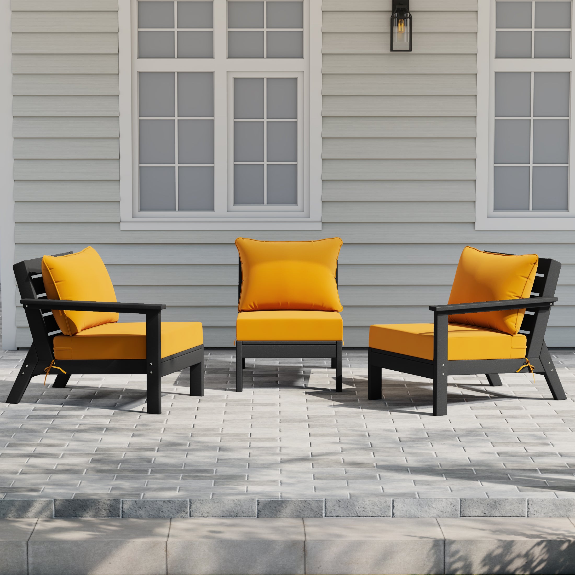 Avalon Outdoor Patio HDPE Sectional Sofa with Patio Cushions