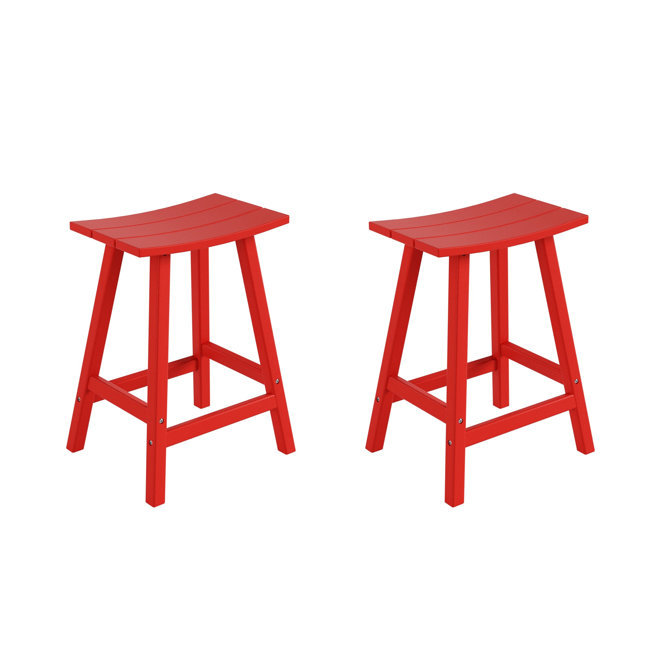 Malibu 24" HDPE Outdoor Patio Counter Height Bar Stools (Set of 2)