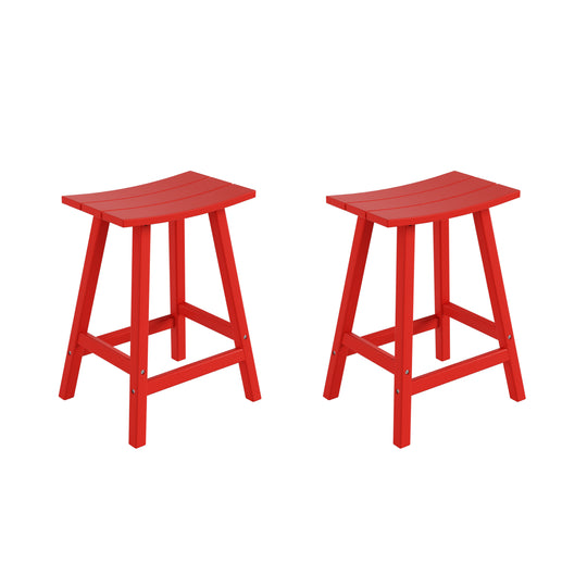 Malibu 2 piece set of 24" height Outdoor / Patio Saddle bar stools