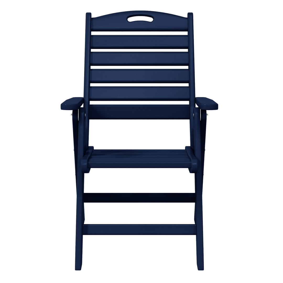 Malibu HDPE Adjustable Highback Folding Patio Dining Chair