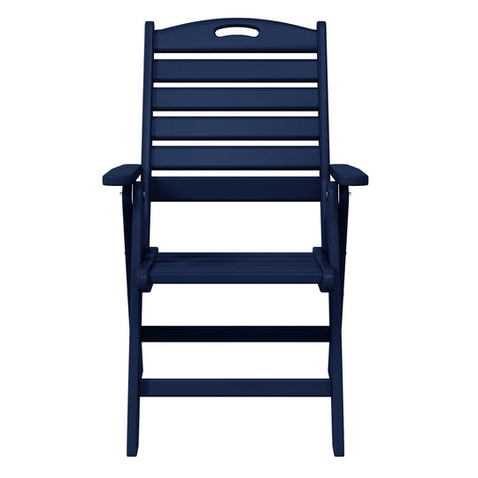 Azura HDPE Adjustable Highback Folding Outdoor Patio Dining Chairs Set of 2