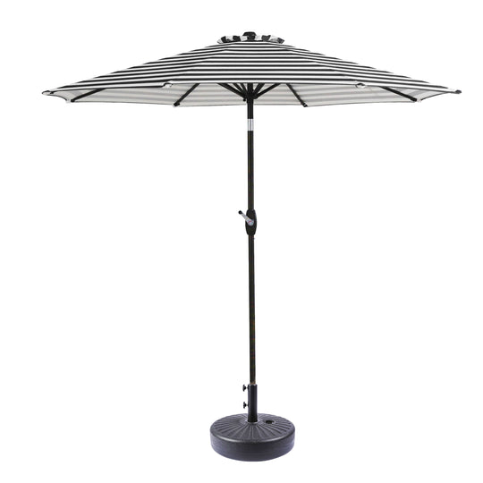 Paolo 9 ft. Patio Umbrella with Black Round Weight Base Kit