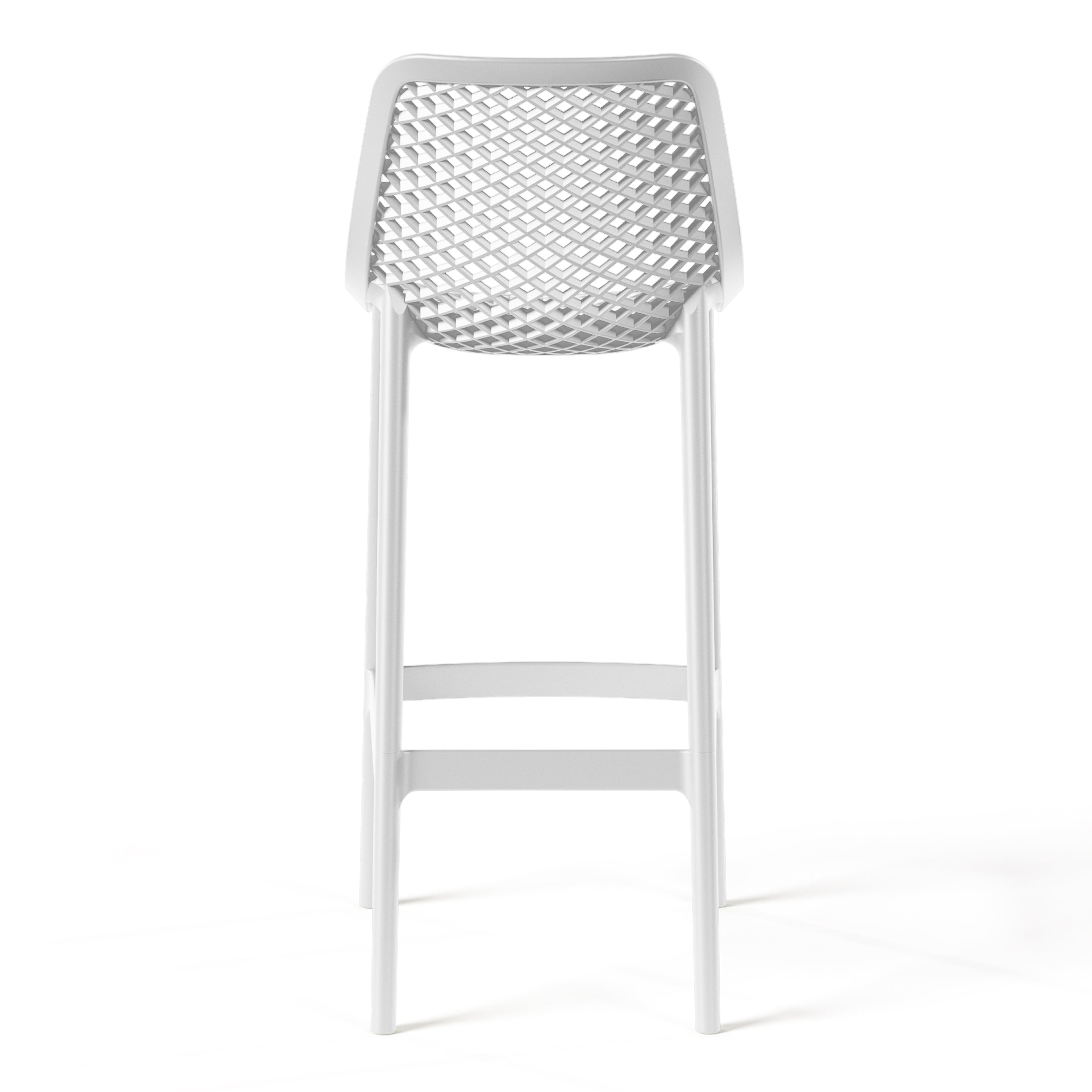 Playa 41.75" Outdoor Modern Polypropylene Plastic Patio Bar Height Stools (Set of 2)
