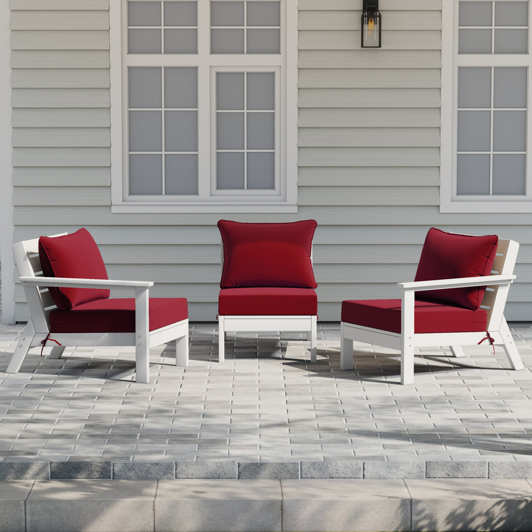 Avalon Outdoor Patio HDPE Sectional Sofa with Patio Cushions