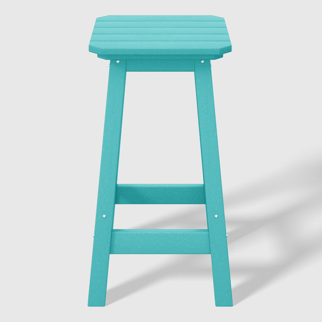 Malibu 24" HDPE Outdoor Patio Square Counter Height Bar Stool