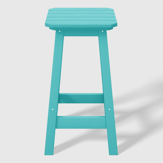 Malibu 24" HDPE Outdoor Patio Square Counter Height Bar Stool