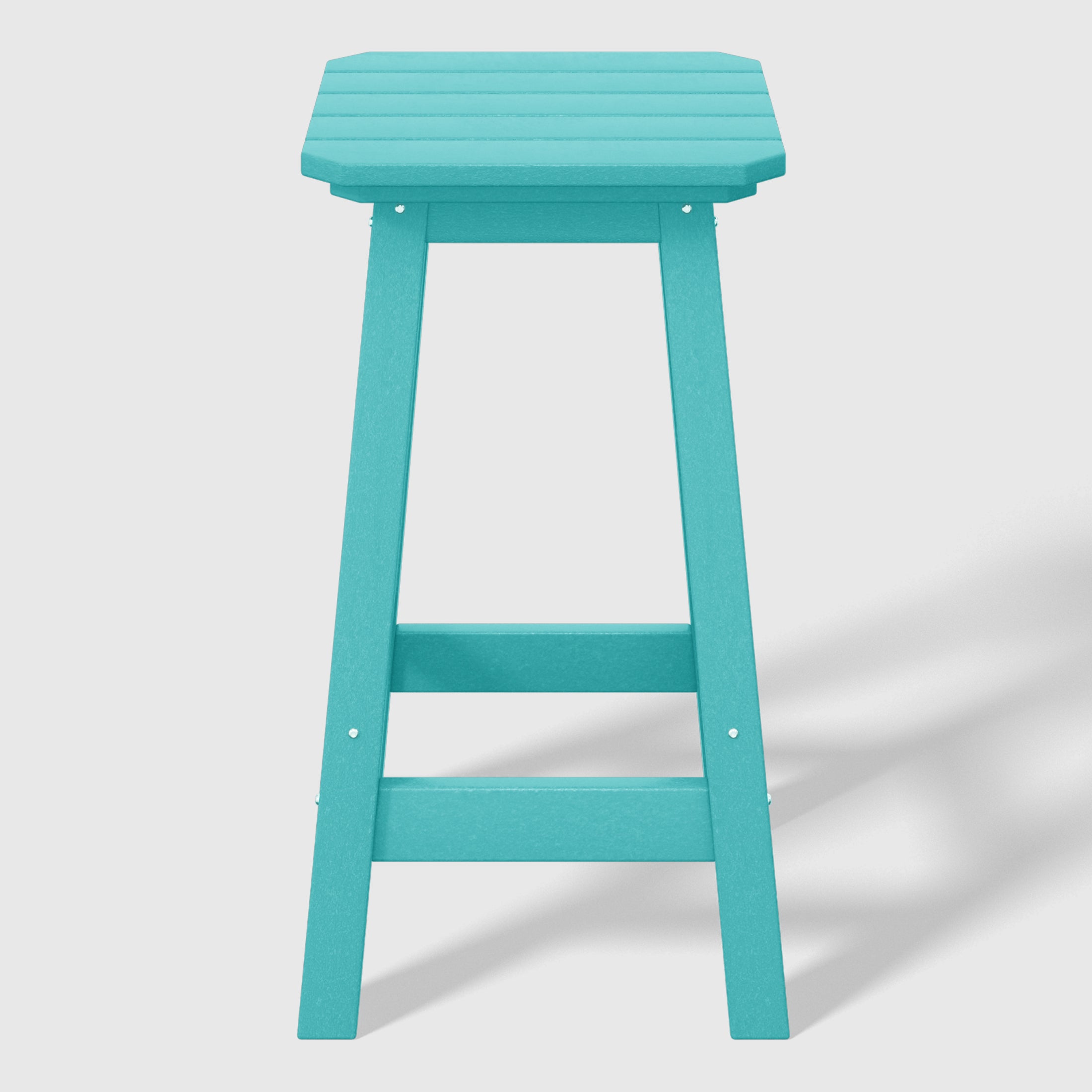 Malibu 24" HDPE Outdoor Patio Counter High Backless Square Bar Stools Set of 2