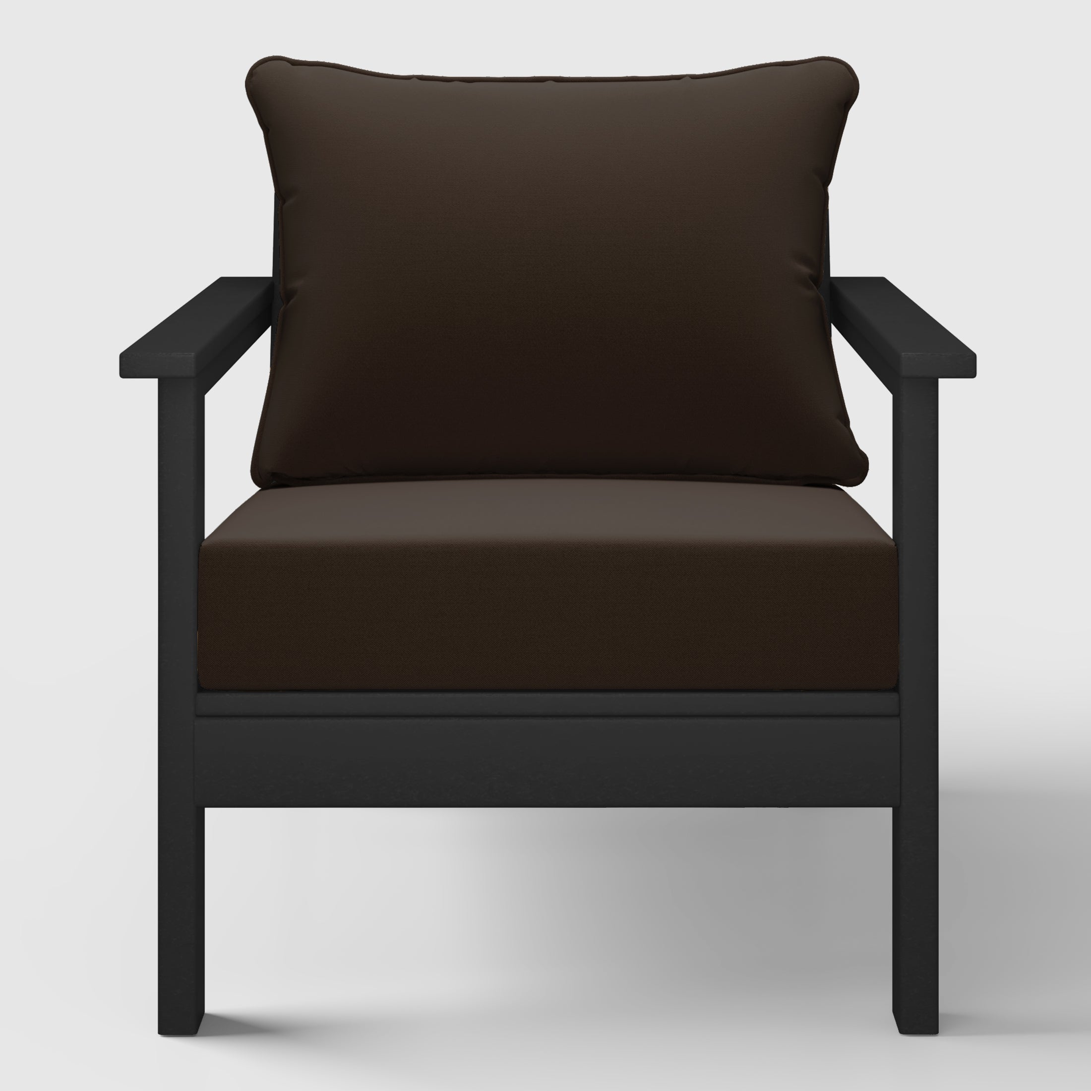 Avalon Outdoor Modern HDPE Patio Club Chairs with Deep Seat Cushions (Set of 2)