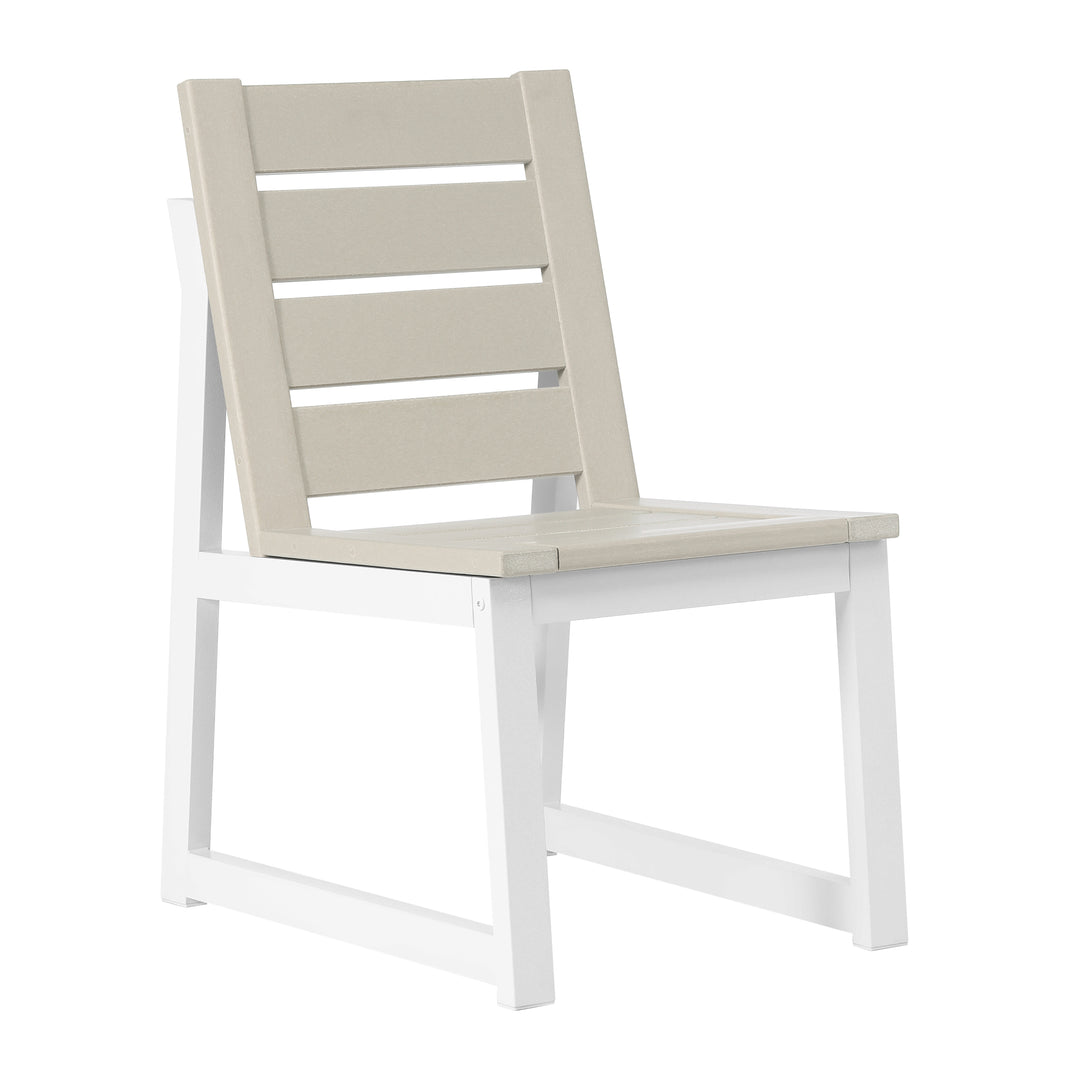 Cape May 9-Piece HDPE Outdoor Furniture Patio Dining Table With Umbrella Hole and Chairs Set For 8