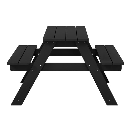 Malibu Outdoor Patio Kids HDPE Plastic Picnic Bench Table