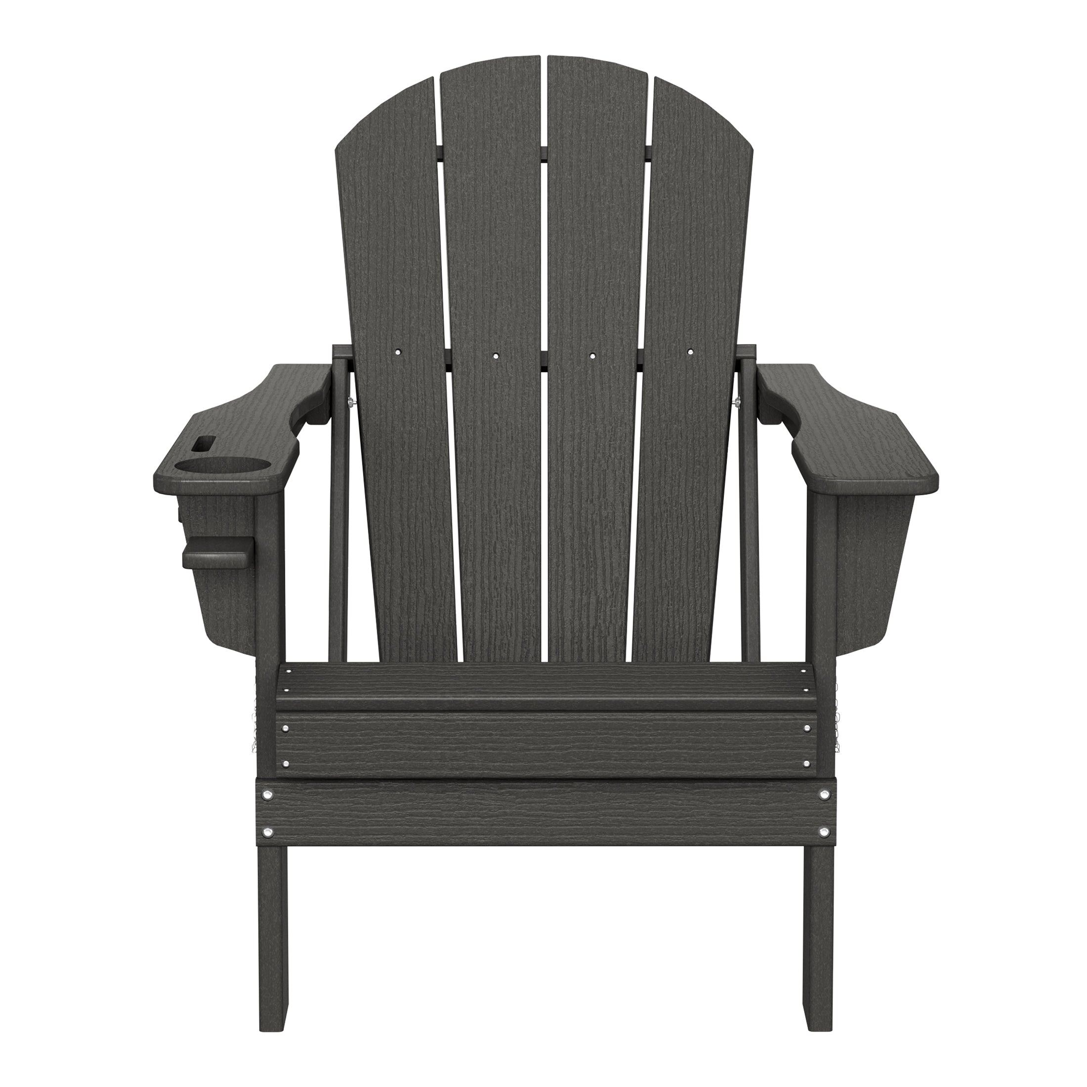 Nantucket Outdoor Patio HDPE Resin Adirondack Chair With Cup Holder and Phone Holder