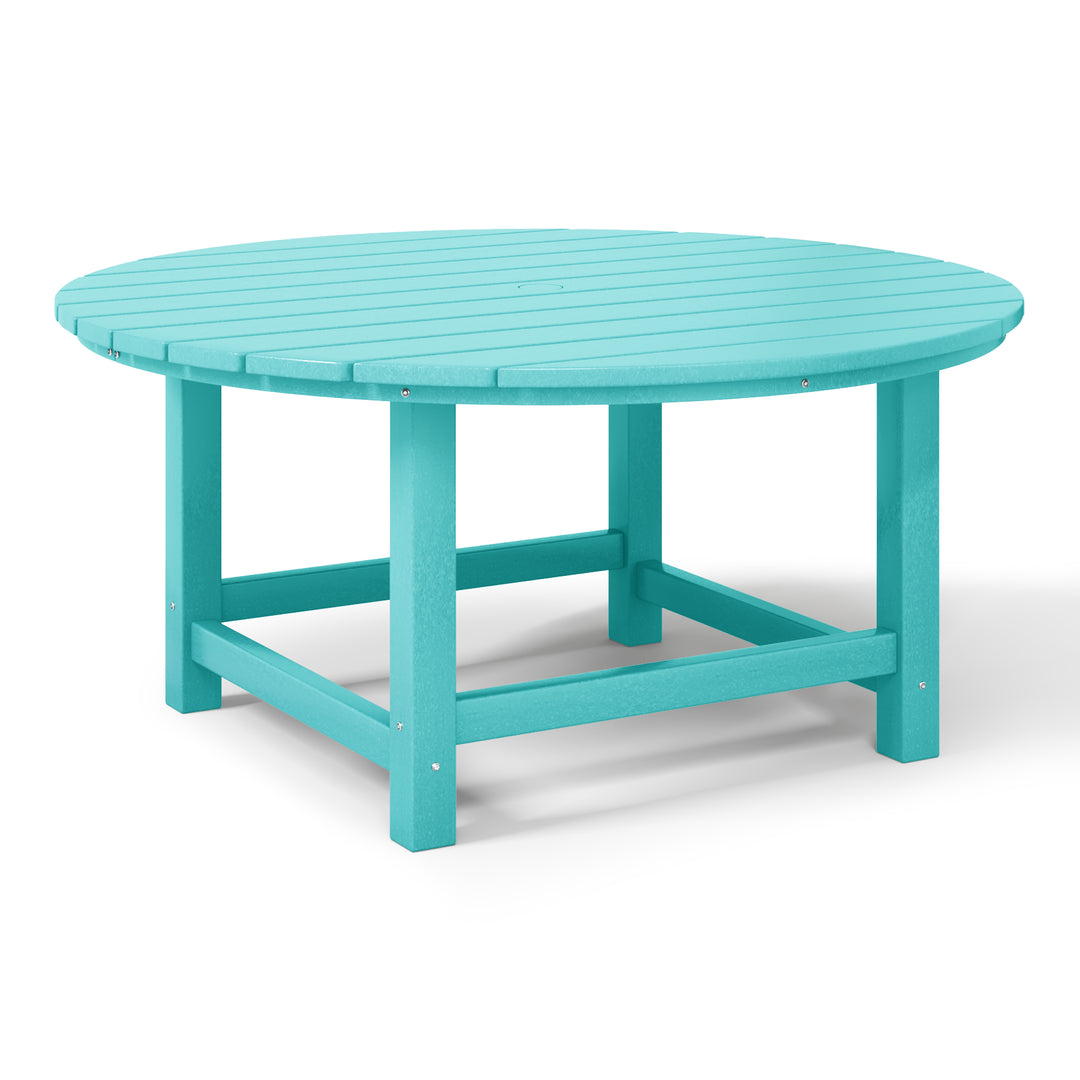 Malibu Low Outdoor HDPE Round Patio Coffee Table