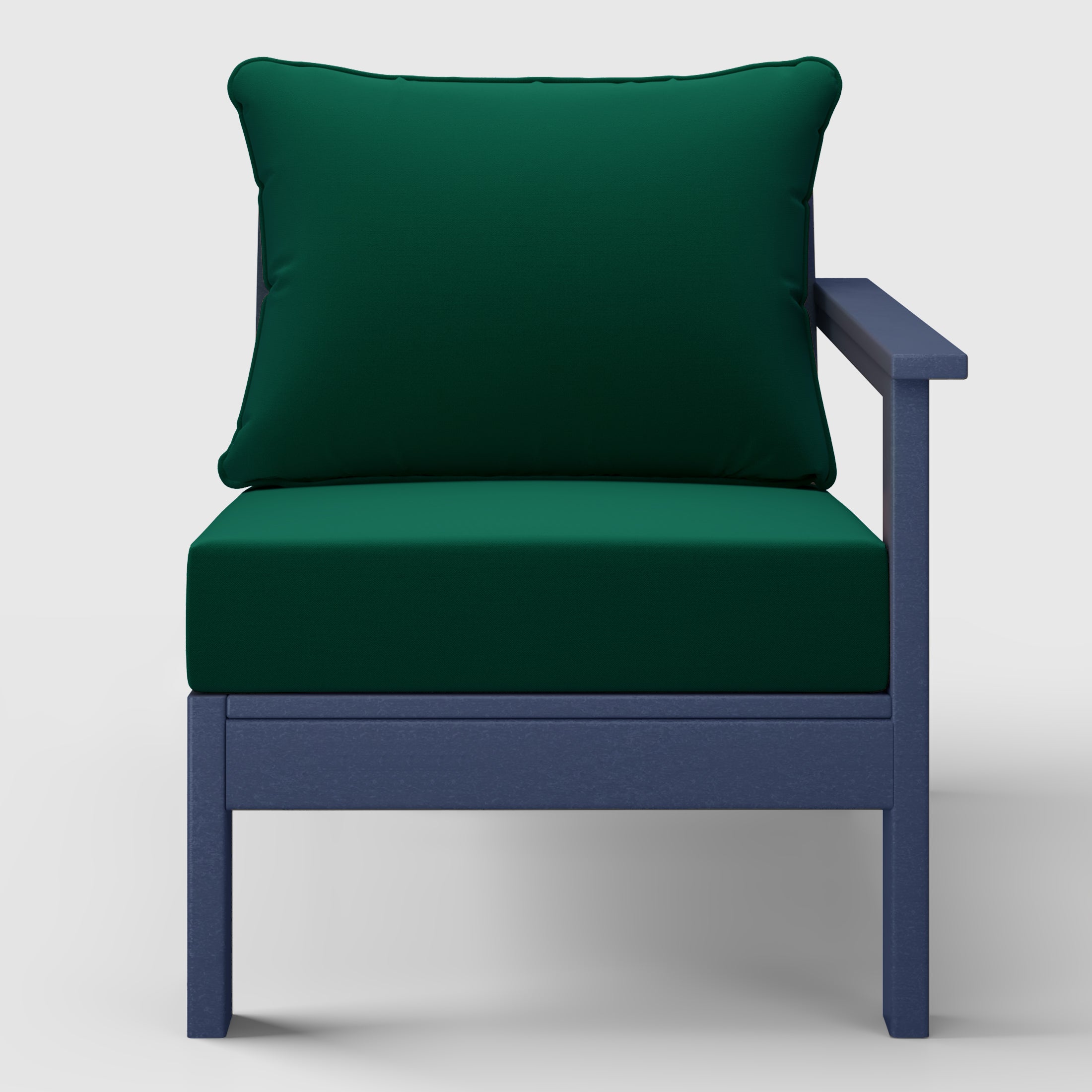 Avalon Outdoor Patio HDPE Right Arm Sectional Corner Club Chair with Patio Cushions