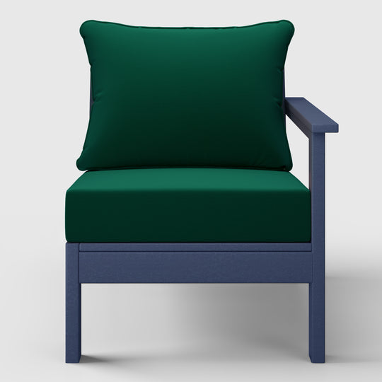 Avalon Outdoor Patio HDPE Right Arm Sectional Corner Club Chair with Patio Cushions