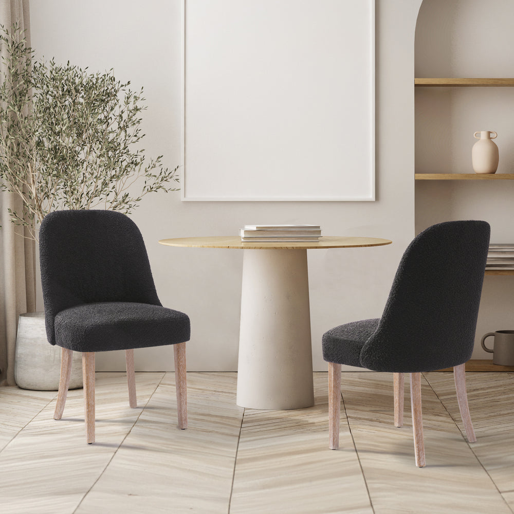 Genevieve Mid-Century Modern Upholstered Boucle Dining Chair