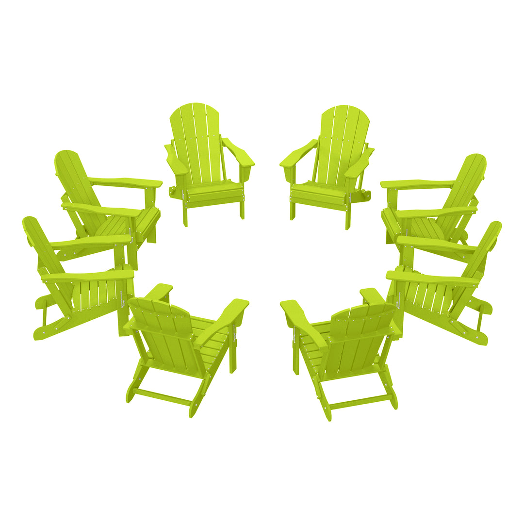 Malibu Outdoor Folding Poly Adirondack Chair (Set of 8)