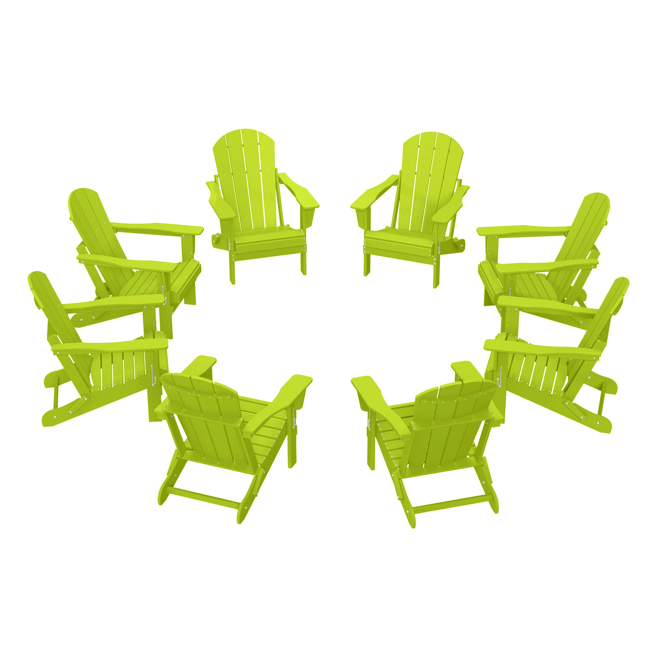 Malibu Outdoor Folding Poly Adirondack Chair (Set of 8)