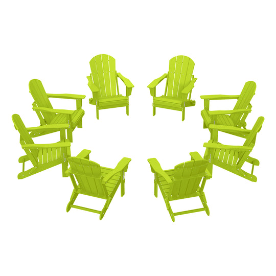 Malibu Outdoor Folding Poly Adirondack Chair (Set of 8)