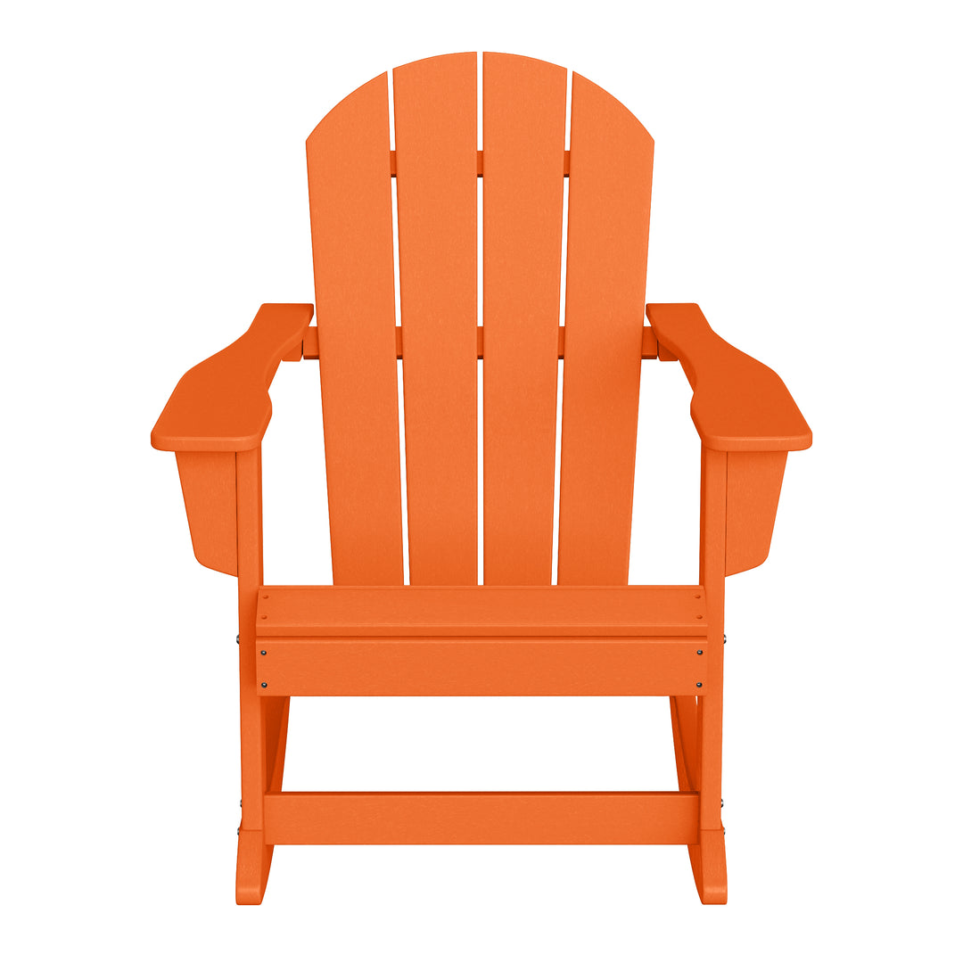 Malibu 3-Piece set Outdoor / Patio Poly Adirondack rocking chairs with a side table ( 2 seater )